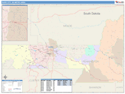 Rapid City Metro Area Wall Map Color Cast Style